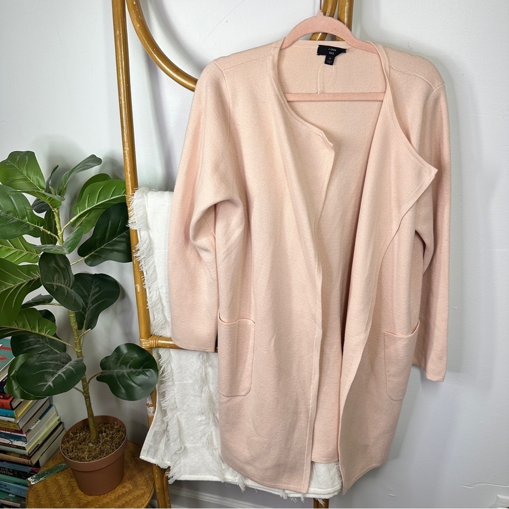 J. Crew Pink 265 Juliette Collarless Sweater Blazer Baby Pink sz M - Picture 4 of 9
